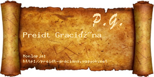 Preidt Graciána névjegykártya